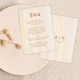 Elegante rustikale Hochzeit mit Terracotta und Gol Begleitkarte