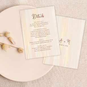 Elegante rustikale Hochzeit mit Terracotta und Gol Begleitkarte