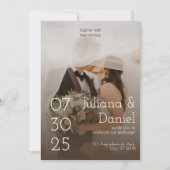 Elegante rustikale Hochzeit personalisieren Fotovo Einladung (Vorderseite)