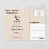 Elegante rustikale Hochzeit rettet das Datum Postkarte (Rückseite)