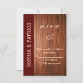Elegante rustikale Hochzeit RSVP Karte (Vorderseite)