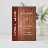 Elegante rustikale Hochzeit RSVP Karte (Stehend Vorderseite)
