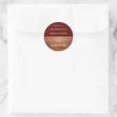 Elegante rustikale Hochzeit Runder Aufkleber (Tasche)