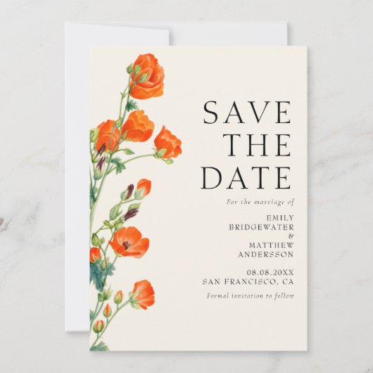 Elegante Rustikale Hochzeit Save The Date (Vorderseite)