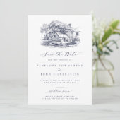 Elegante Rustikale Hochzeit Save The Date (Stehend Vorderseite)