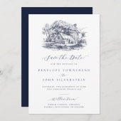 Elegante Rustikale Hochzeit Save The Date (Vorne/Hinten)