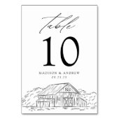 Elegante Rustikale Hochzeit Tischnummer (Vorderseite)