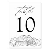 Elegante Rustikale Hochzeit Tischnummer (Rückseite)