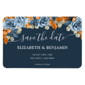 Elegante rustikale Hochzeit von Marine und Rost re Magnet (Horizontal)