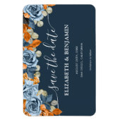 Elegante rustikale Hochzeit von Marine und Rost re Magnet (Vertikal)