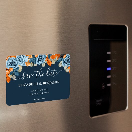 Elegante rustikale Hochzeit von Marine und Rost re Magnet