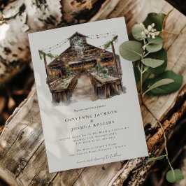 Elegante Rustikale Hochzeit von Stallhalde Einladung