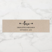 Elegante Rustikale Hochzeit Wasserflaschenetikett (Einzelnes Label)