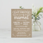 Elegante Rustikale Hochzeiten Einladung (Stehend Vorderseite)