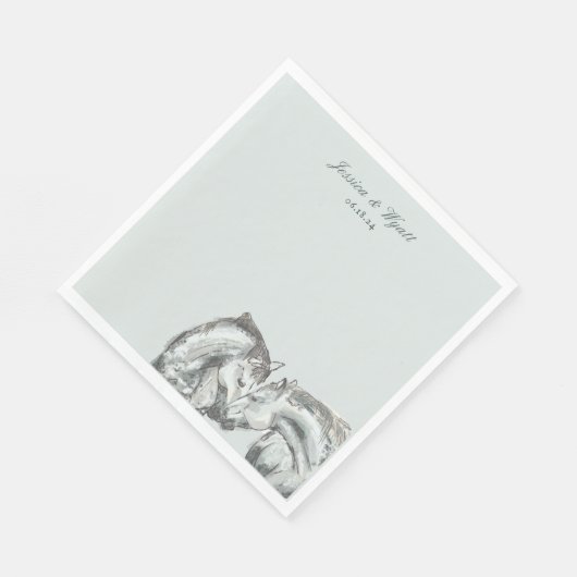 Elegante Rustikale Hochzeiten Serviette (Ecke)