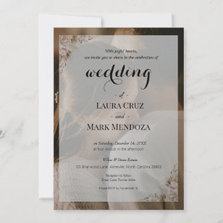 Elegante rustikale Hochzeitseinladung Foto-Inspira Einladung