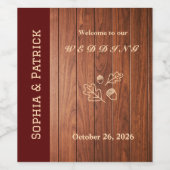 Elegante rustikale Hochzeitseinladung Weinetikett (Einzelnes Label)