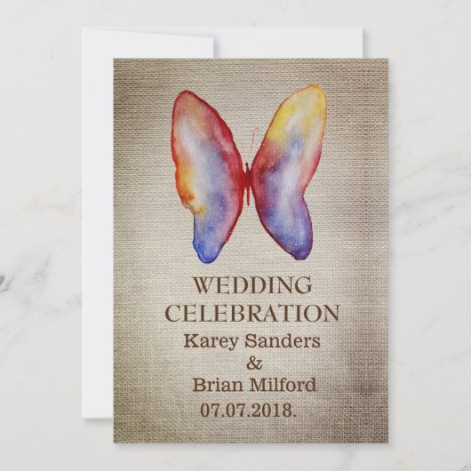 Elegante Rustikale Hochzeitseinladungen Einladung (Vorderseite)