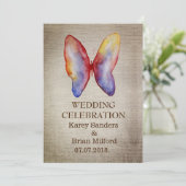 Elegante Rustikale Hochzeitseinladungen Einladung (Stehend Vorderseite)