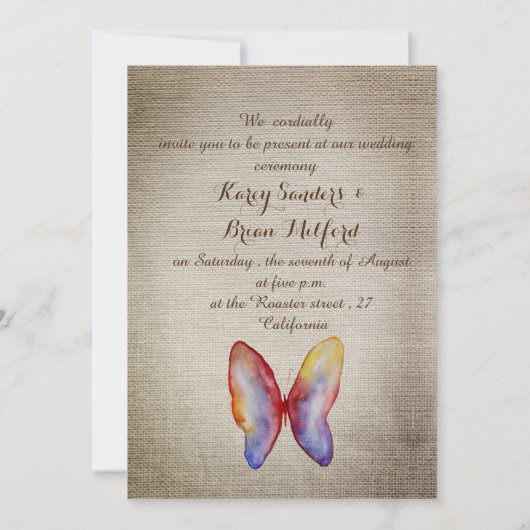 Elegante Rustikale Hochzeitseinladungen Einladung (Rückseite)