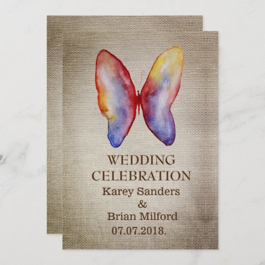 Elegante Rustikale Hochzeitseinladungen Einladung (Vorne/Hinten)