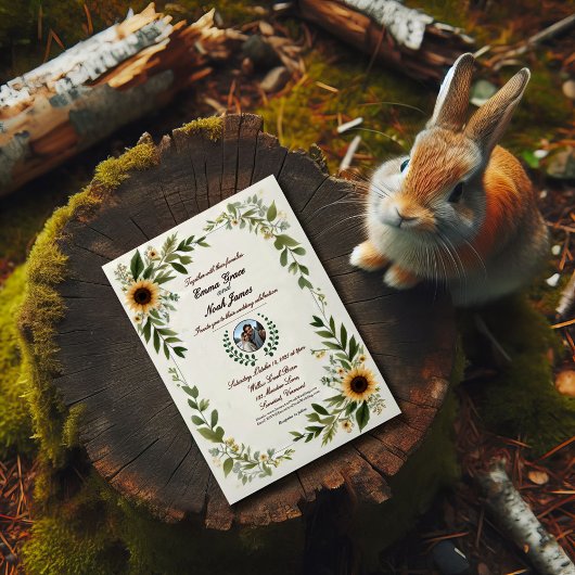 Elegante Rustikale Hochzeitsfeier Einladung