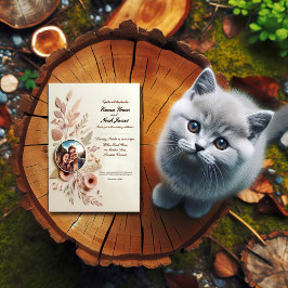 Elegante Rustikale Hochzeitsfeier Einladung