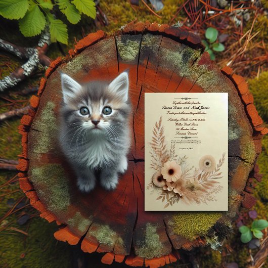 Elegante Rustikale Hochzeitsfeier Einladung