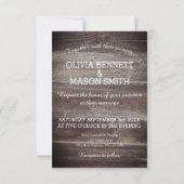 Elegante rustikale Hochzeitskarte aus Holz Einladung (Vorderseite)