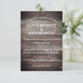 Elegante rustikale Hochzeitskarte aus Holz Einladung (Stehend Vorderseite)