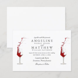 Elegante Rustikale Hochzeitskarte für Weinberg und Einladung
