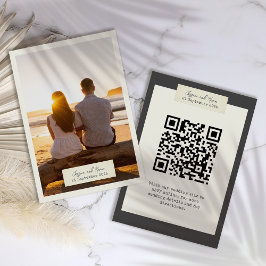 Elegante rustikale Hochzeitskarte mit Foto Begleitkarte