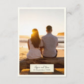 Elegante rustikale Hochzeitskarte mit Foto Begleitkarte (Vorderseite)