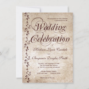 Elegante rustikale Hochzeitskarten mit Vintage-Reb Einladung