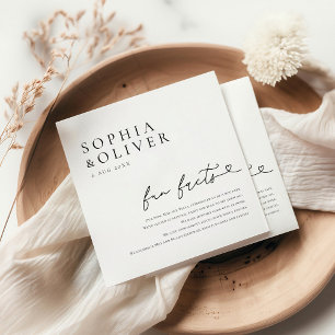 Elegante rustikale Hochzeitspass-Fakten Serviette
