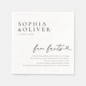 Elegante rustikale Hochzeitspass-Fakten Serviette (Vorderseite)