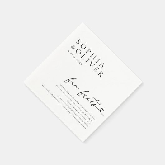 Elegante rustikale Hochzeitspass-Fakten Serviette (Ecke)