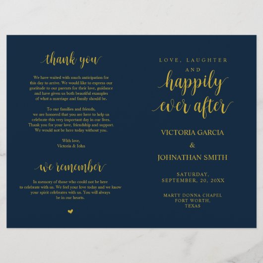 Elegante rustikale Hochzeitsprogramme (Vorderseite)
