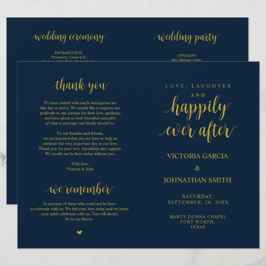 Elegante rustikale Hochzeitsprogramme (Vorne/Hinten)