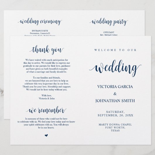 Elegante rustikale Hochzeitsprogramme (Vorne/Hinten)