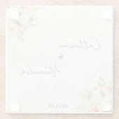 Elegante rustikale Hochzeitssaison Wasserfarben-Ro Glasuntersetzer (Rückseite)