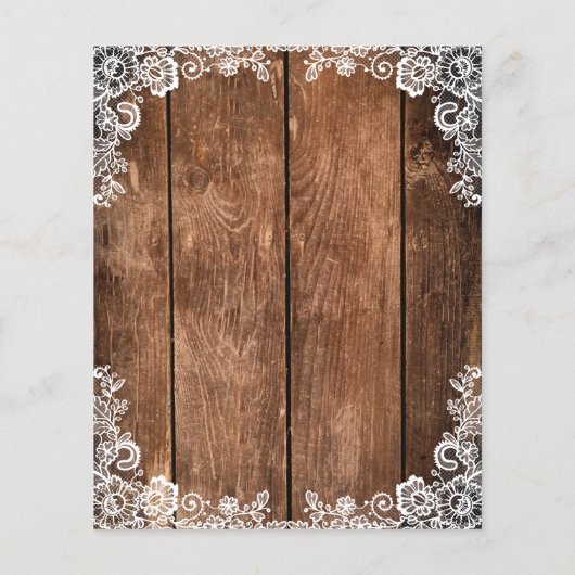 Elegante Rustikale Hochzeitsszenierung Flyer (Hinten)