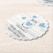 Elegante rustikale Holz Babydusche Party Untersetz Untersetzer (angewinkelt)