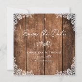 Elegante Rustikale Holzlandhochzeit Save The Date (Vorderseite)