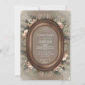 Elegante rustikale Holzrahmenverheiratung Einladung (Vorderseite)