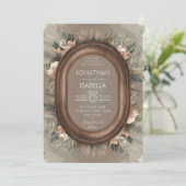 Elegante rustikale Holzrahmenverheiratung Einladung (Stehend Vorderseite)