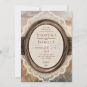 Elegante rustikale Holzrahmenverheiratung Einladung (Vorderseite)