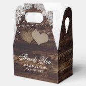 Elegante rustikale Holzschnitzereien Hochzeit Geschenkschachtel (Geöffnet)