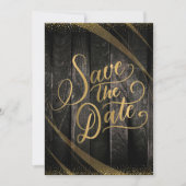 Elegante Rustikale Holzschwarz und Shiny Wedding Einladung (Vorderseite)