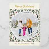 Elegante rustikale Hübsche Weihnachten Folien Feiertagskarte (Vorderseite)